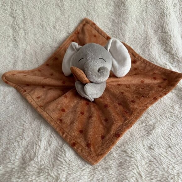 Gerber Modern Moments Baby Grey Elephant Brown 12” Sun Security Blanket Lovey - Picture 1 of 5